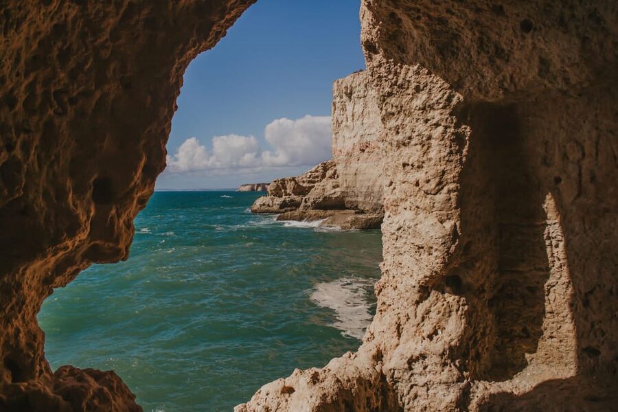Albufeira: Benagil, Algar Seco, Marinha, and 7 Valleys Tour - Benagil Sea Cave from above, without the boat stress