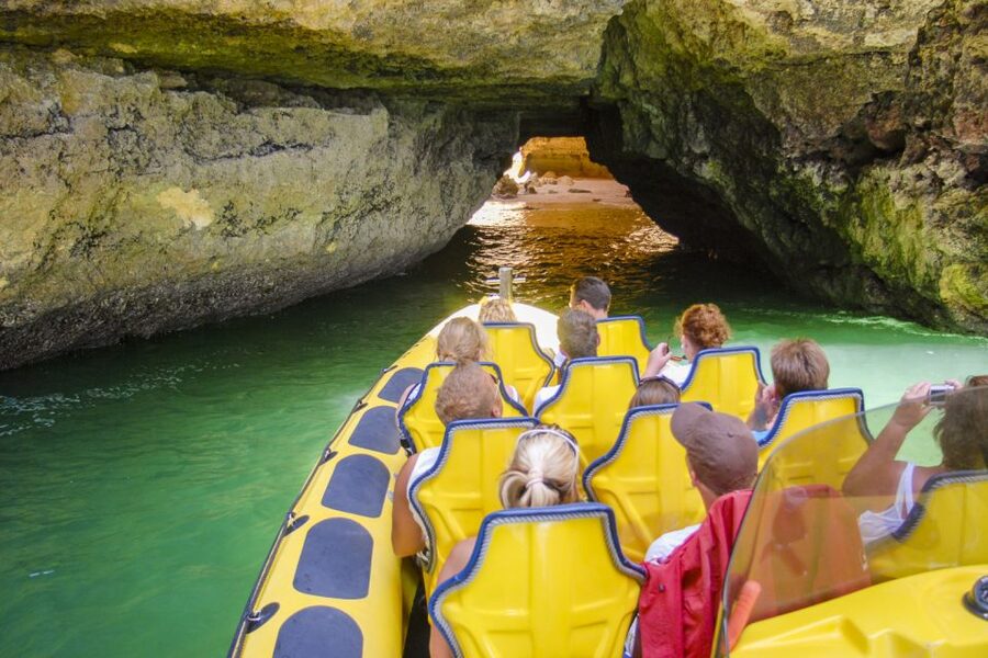 Albufeira: Benagil Caves & Dolphin Watching Speed Boat Tour - Cruising the Coastline: São Rafael and Marinha From the Water