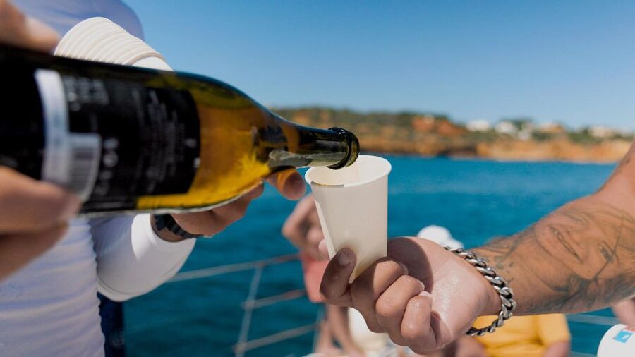 Albufeira: Caves and Coastline Catamaran Cruise to Benagil - Nossa Senhora da Rocha and Albandeira: when landmarks meet cliff drama