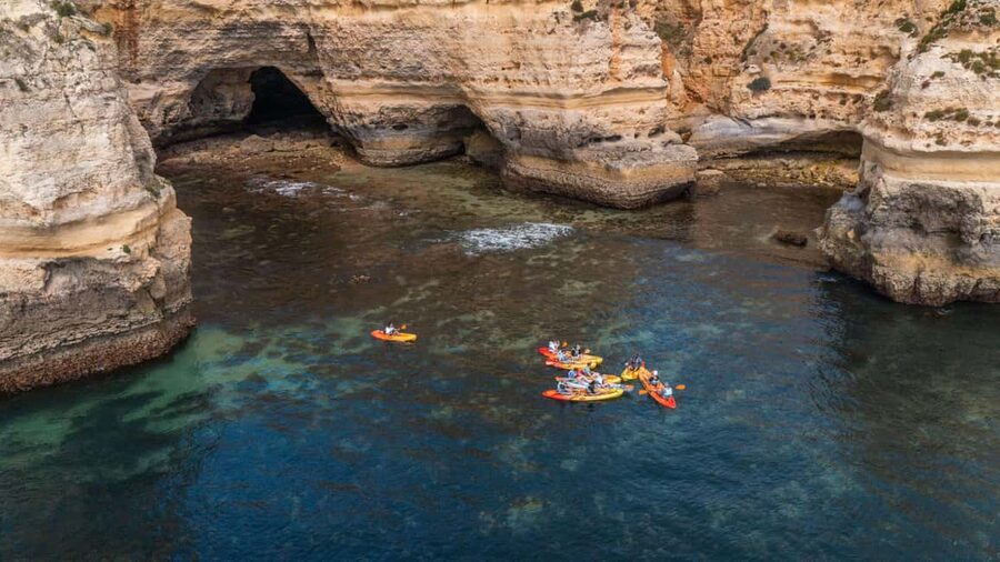 Albufeira Marina: Benagil Cave to Marinha Beach Kayak Tour - What the guides do right: Miguel, Victor, and Joel