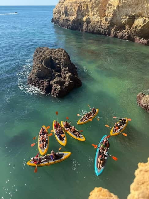 Benagil: Guided Kayak Tour inside caves and Praia da Marinha - Safety, comfort, and first-time kayaking confidence