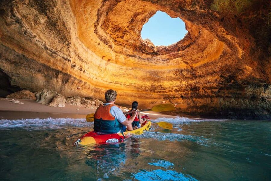 Benagil: Guided Kayaking Tour to the Benagil Cave - Benagil Cave from the water, not the crowds