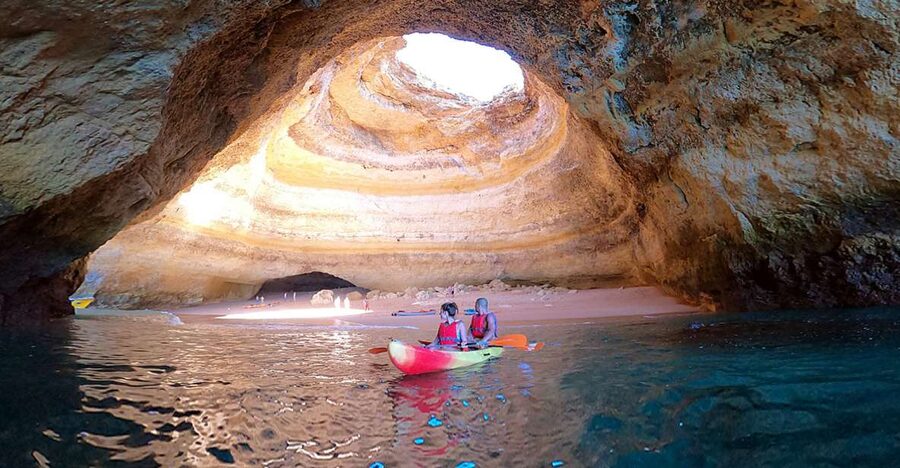 Benagil: Kayaking Adventure in Benagil Caves & Marinha Beach - Meeting Benagil Beach the right way, early and calm