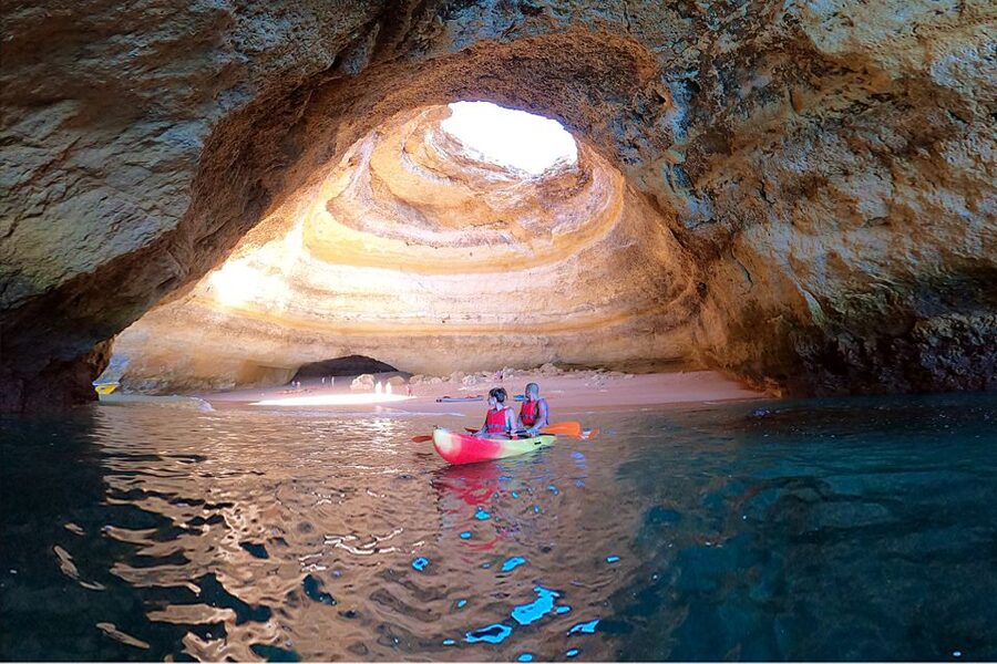 Benagil: Kayaking Adventure in Benagil Caves & Marinha Beach - Inside the cave and the time you actually need