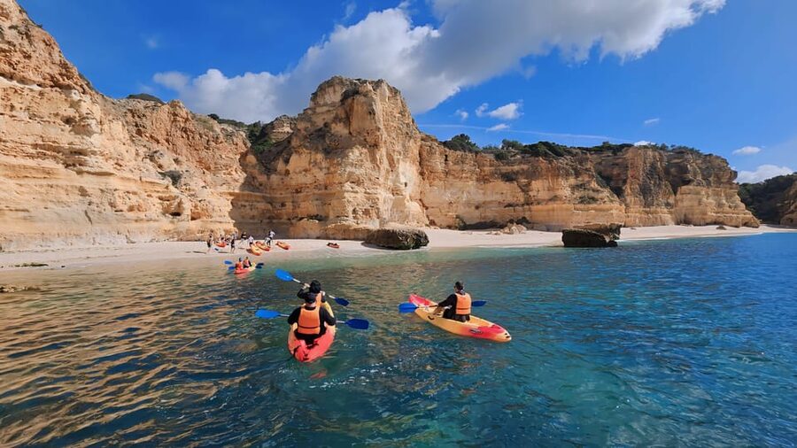 Benagil: Sunrise kayak tour Benagil caves and secret spots - Praia da Marinha: Photo Time Plus Room to Breathe