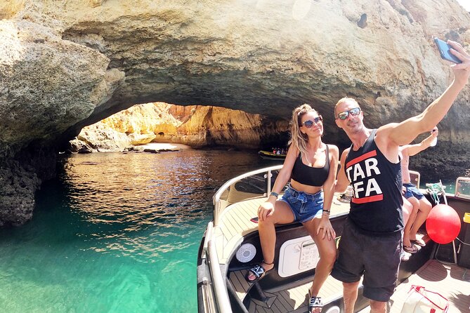 Catamaran Tour to Benagil Caves - Praia da Marinha swim stop: quick water time, big photo payoff