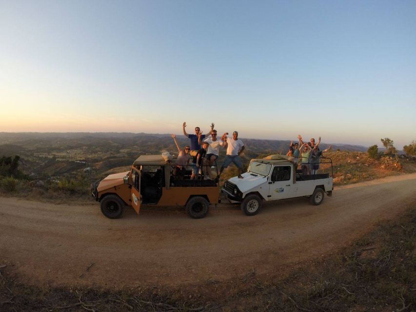 From Albufeira: Algarve Sunset Jeep Tour with Tastings - Sunset wine on a hilltop, plus photo ops in the wind