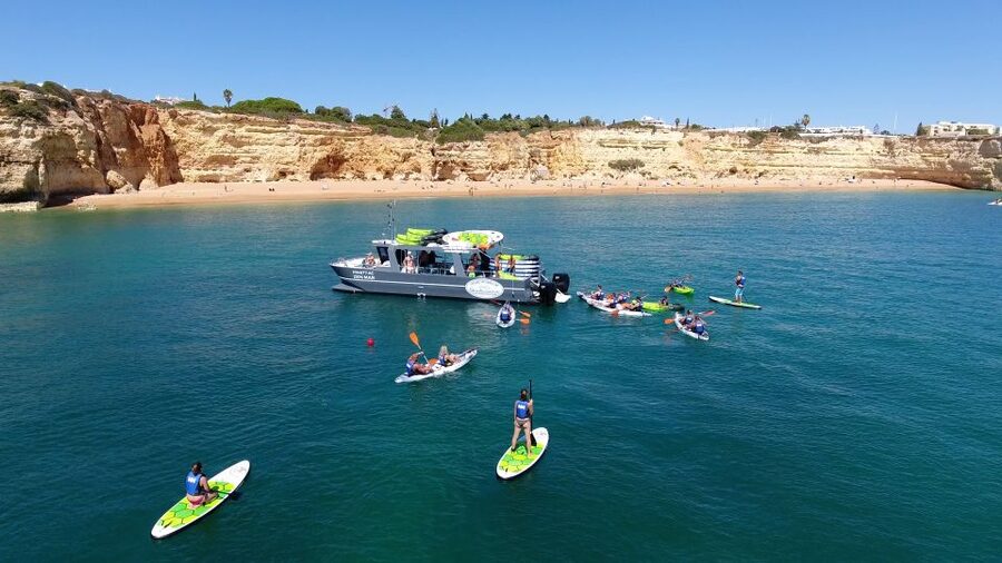 From Albufeira: Benagil Hidden Caves Tour by Kayak - The 40-minute catamaran cruise: the easy “warm-up”
