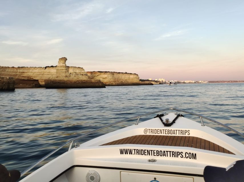 From Armação de Pêra: Sunset Benagil Caves Boat Tour - The route from Armação de Pêra toward Benagil, stop by stop