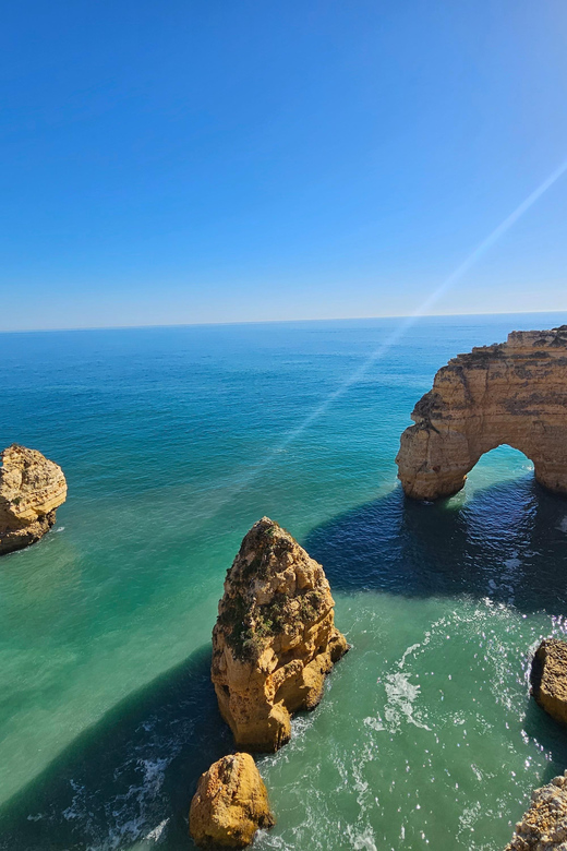 From Faro: Benagil Cave, Marinha Beach, Algar Seco & More - Praia da Marinha and the Seven Hanging Valleys: swim time plus roaming space