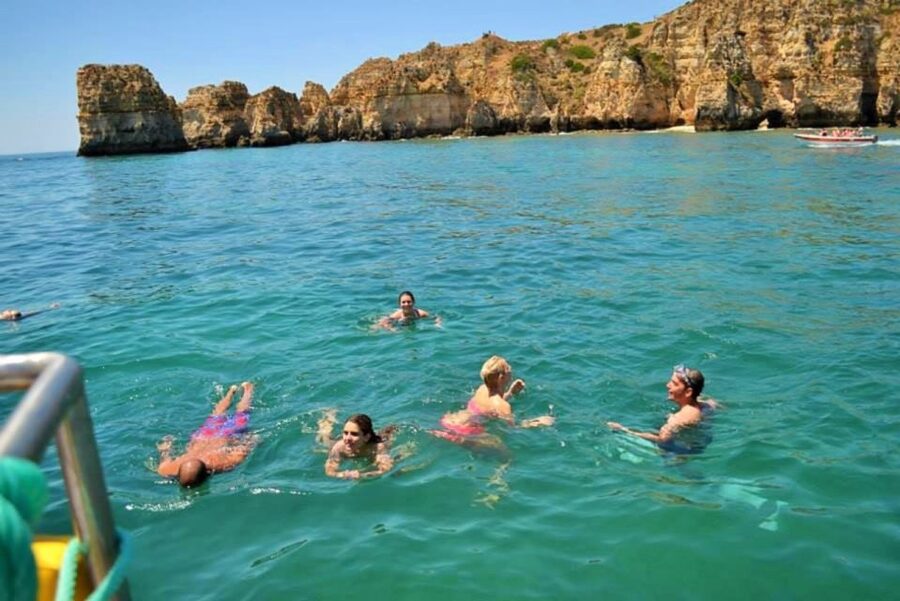 From Lagos: 2.5-Hour Guided Coastal Boat Tour & Grotto Visit - Lagos coastal cruise with caves and trampoline: the big idea