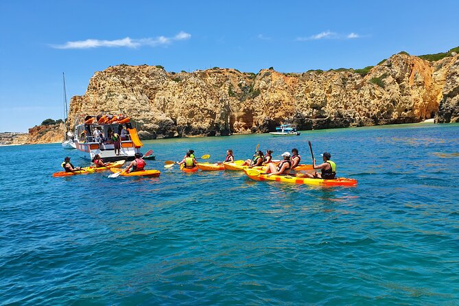 From Lagos: Kayak Tour of Ponta da Piedade Caves on Catamaran - Swim time, the boat slide, and the easy coastal cruise back