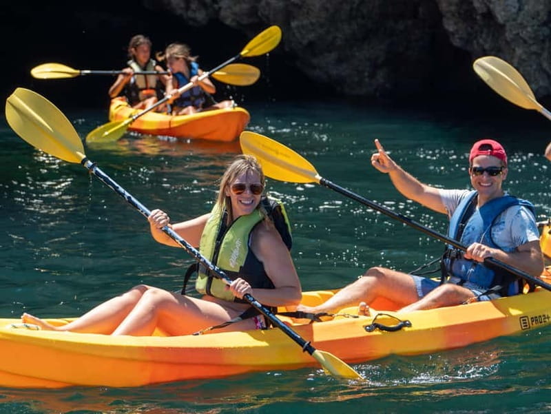 From Lagos: Ponta da Piedade Caves Kayak Tour from Catamaran - Price and value: $41 for catamaran, guide, kayak, and a swim
