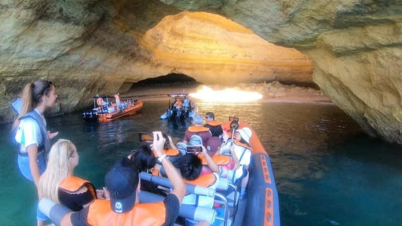 From Lagos: Scenic Cruise to the Benagil and Carvoeiro Caves - Carvoeiro caves stop, the view from the waterline
