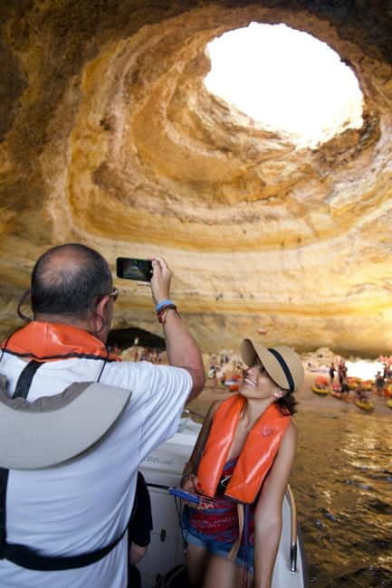 From Portimão: Benagil Caves and Beaches By Boat - Entering the Algar of Benagil from the boat, what to look for