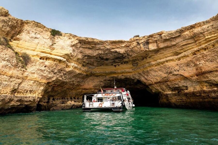 From Portimão: Benagil Sunset Cruise - Getting on the Ophelia Catamaran: Deck Space, Wi-Fi, and Ease