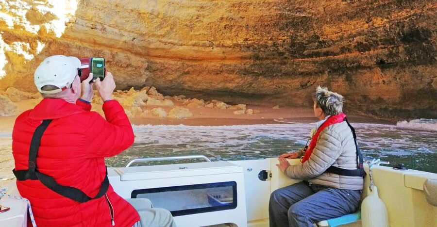 From Portimão: Private Boat Tour to Benagil Cave - Benagil Cave, Up Close: Sun Rays, Echoes, and Staying in the Boat