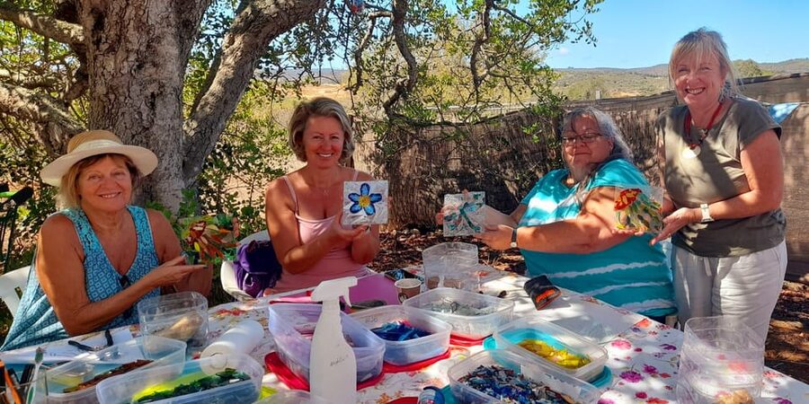 Glass on Glass Mosaic craft workshop near lagos - The 3-hour flow: sitting, designing, and getting hands-on help