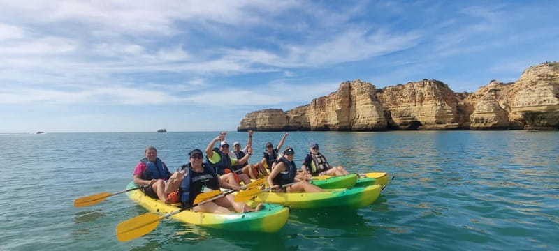 Kayak Tour Unexplored Caves + Benagil Cave - Marinha Beach and Seven Hanging Valleys after the paddle