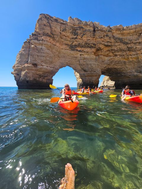 Lagoa: Benagil Cave and Marinha Beach Guided Kayaking Tour - The route from Benagil to Marinha: what happens in each phase