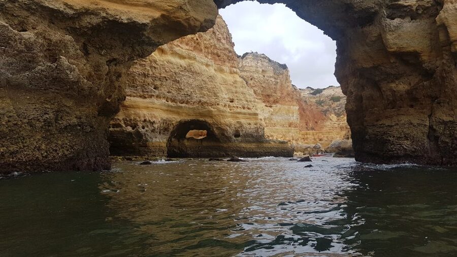Lagoa: Benagil Caves Kayaking Tour - Praia da Marinha to Benagil: why this route feels worth it