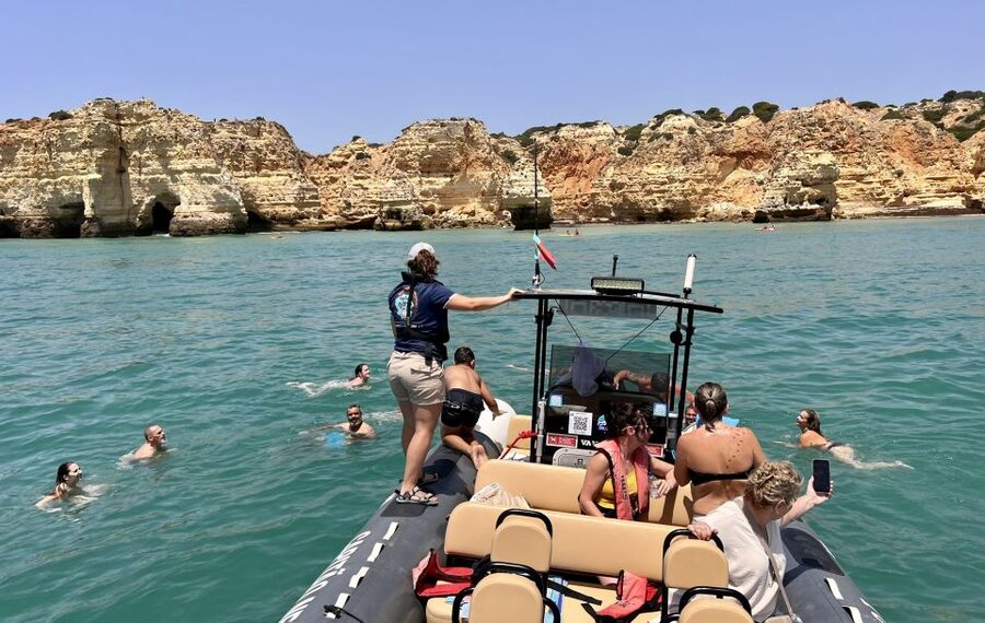 Lagoa: Dolphin Watching & Benagil Tour with Biologist Guide - What the deck adds: mascots, fun, and that small-crew energy