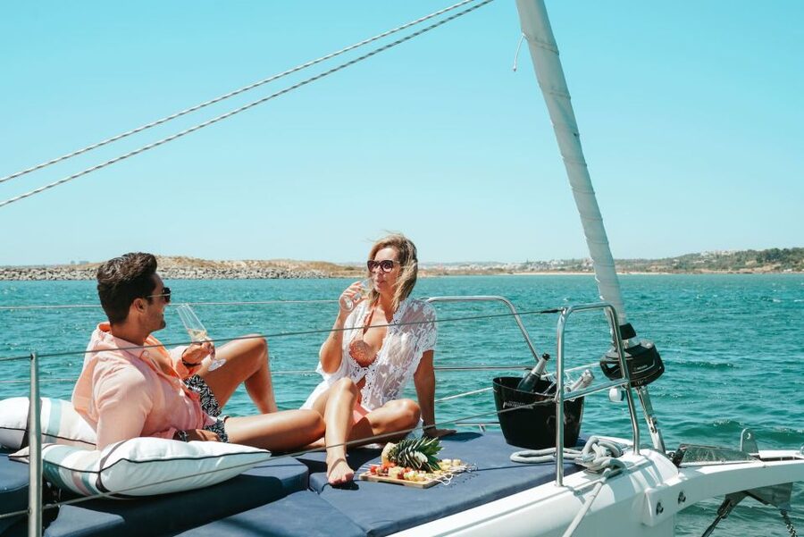 Portimao: Full Day Luxury Sail-Yacht Cruise - Rules that actually matter: shoes, drinks, and sea conditions