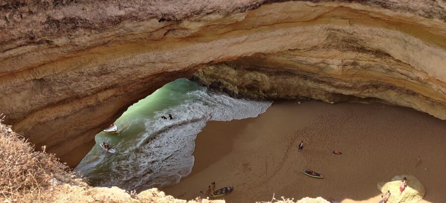 Quarteira: Benagil Cave Guided Catamaran Day Cruise & Drink - The First Stretch: Vilamoura Coast Sightseeing for About 100 Minutes